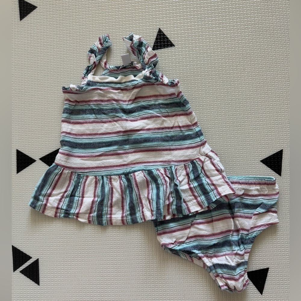 Splendid|Baby girl two piece matching summer set-Tank dress & bottoms•••Stripes